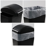 Ramddy 3.5 Gallon Plastic Slim Trash Can, Black Modern Wastebasket, 14 Liter Commercial Garbage Bin