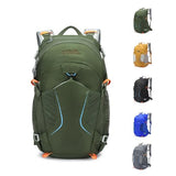 MIVENTO Hiking Backpack with Front Open Pockets, Wire Support Rear Panel, Splash-Resistant Nylon, for Men Women Outdoor Travel (Green)