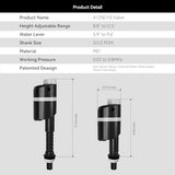R&T A1350 Quiet Toilet Fill Valve Toilet Universal Tank Parts Replacement, Fast Stop Toilet Leaks and Noisy, Height Adjustable, Easy to Install No Plumber Required