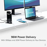 Plugable 13-in-1 USB C Docking Station 4K Triple Monitor with 100W Power Delivery | USB C Dock for Windows, Mac, ChromeOS