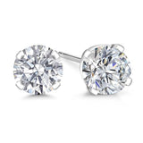 Gem Stone King 14K Gold Lab Diamond Stud Earrings