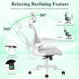 SUNNOW Ergonomic Office Chair, Comfy Mesh Desk Chair, High Back Computer Gaming Chairs with Adjustable Lumbar Support, Flip-Up Arms
