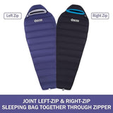 QEZER Down Mummy Sleeping Bag for Adults, 18°F to -11°F Cold Weather Winter Lightweight Compact for Camping Backpacking Hiking, Snow Camping Sleeping Bag with 600 Fill Power Down