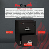 FireKing Vertical 2 Drawer Legal Fire Safe File Cabinet with Key Lock