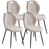 Lecafur HL Boucle Dining Chair with Built-in Handle Metal Legs