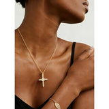 YOIHUR 14K Gold Plated Cubic Zirconia Cross Necklace for Women, Non-Tarnish Faith Jewelry for Women, Cross Faith Pendants Necklaces for Christian Occasions Christmas Valentine's Day and Mother's Day