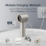 JISULIFE Handheld Fan Pro Series - Extreme Cooling Output: 1-100 Speed Scroll Wheel, Metal Body, Digital Display, 1.5H Fast Charge, 5000mAh-Portable Fan for Travel Outdoor, Gifts for Women Men(Brown)