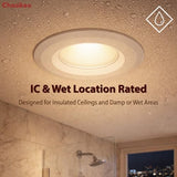 Chasikeo Metal 6 Inch LED Recessed Lighting, 1450LM Dimmable LED Can Lights, Retrofit Recessed Lights, 5CCT Selectable 2700K/3000K/3500K/4000K/5000K, 11.5W=140W, IC & Wet Rated, ETL & FCC, 10 Pack