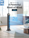 DREO 40'' WiFi Tower Fan, 26ft/s High-Speed Cooling, Quiet Floor Fan with Remote, 90° Oscillating Fan, 4 Modes, 12H Timer, Touch Control, Standing Cooling Fan for Bedroom, Home, Office Room, Gold