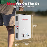 GASLAND BS158 Outdoor Portable Gas Water Heater 1.58GPM, 6L Propane Tankless Water Heater for RV Camping Cabin Boat, Overheating Protection, Easy to Install, White