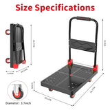 Foldable Heavy - Duty Flatbed Platform Cart with 360 - Degree Rotating Wheels for Moving in Food Truck and Trailer