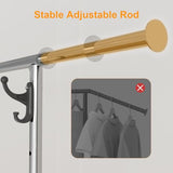NEYCIL Standard Clothing Garment Rack with Wheels, 47.05" to 65.94" Adjustable Chrome Clothes Rack for Hanging Clothes, Portable Rolling Clothing Rack
