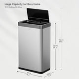 Automatic Large Kitchen Trash Can Touchless, Stainless Steel
