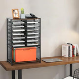 EasyPAG Rolling File Cart with 14 Slot Mail Organizer, Under Desk Storage with Hanging File Rack