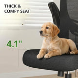 Kechen Office Chair with Swivel Armrests,High Back Mesh and Breathable Design of Computer Desk Chair,Lumbar Support and Height Adjustment