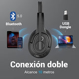 Bluetooth Headset for PC, Wireless Computer Headphone with AI-Powered Environmental Noise Cancelling