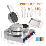 HTTSICHI Waffle Maker - Commercial Waffle Iron w/Two Non-stick 7 in Baking Pans, 550 ℉ Temperature and Timers, 2400W Dual Waffle Machine