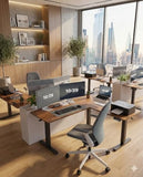 Marsail 63×55 in Electric Corner L-Shaped Standing Desk with 4-in 1 Electical Outlet