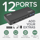 3x HDMI (1x 4K 30Hz, 2x 1080p 60Hz), 6x USB 5Gbps Ports | Windows, macOS, ChromeOS Compatible - Enhance Productivity with Multi-Monitor Support