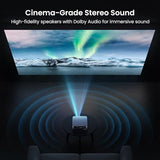 HAPPRUN 3000 ANSI Lumens Outdoor Projector with Official Google TV