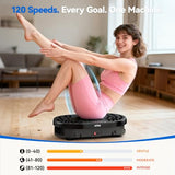 HTM Vibration Plate Exercise Machine with 120 Speed Levels, 9 Program Modes and Remote Control - 15 Min Timer, 300 lbs Capacity Vibrate Stand Shake Board