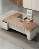UZZUR L-Shaped Executive Desk, Desk with Storage Drawers