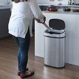 13 Gallon Oval Sensor Trash Can with Odor Filter, 50 Liter Automatic Kitchen Garbage Bin
