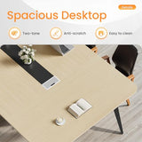 8FT Conference Table, 94.48” Meeting Seminar Table, Boardroom Table Workstation for Meeting Room, Office Conference (Light Oak)