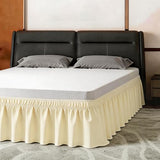 ANARACHON Queen Bed Skirt, Elastic Wrap Around Bed Skirt Queen Size, Bed Skirts for Adjustable Bed, Easy Fit with 14" Drop Length Tailored Drop Dust Ruffle (Light Yellow)