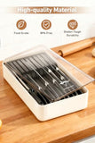 MAD SHARK 2-in-1 Detachable Knife Block & Silverware Organizer, Drawer Knife Holder for 10 Knives, BPA-Free, Blade-Safe Slots, No Knives
