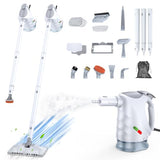 ScrubWiz 10-in-1 Steam Cleaner, Steam Mop & Detachable Handheld Steam Cleaner, 320ml Water Tank, 10s Fast Heating, Portable Steamer for Kitchen, Floor, Tiles, Window, BBQ Grill, Car, Bright White