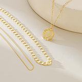 YOIHUR Layered Gold Necklaces for Women,14K Gold Plated Cuban Chain Trendy Layering Hexagonal Pendant Choker Necklace Set Jewelry for Women