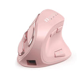 IDJXNXYDH Pink Ergonomic Wireless Mouse Rechargeable 2.4G Bluetooth 3 Device Silent Vertical Mouse for Laptop PC Mac Tablet