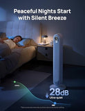 Dreo Tower Fan 42 Inch,Quiet Oscillating Bladeless Fan with Remote, 6 Speeds, 4 Modes, LED Display, 12H Timer, White Floor Standing Fan Powerful for Indoor Home Bedroom Office Room