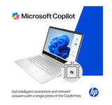 HP 14" Business Laptop Computer with 1-Year Office 365, Intel Quad-Core N150 Processor, 4GB RAM 640GB Storage (128GB UFS+512GB SD Card), Windows 11 Home, PLUSERA Earphones, Natural Silver