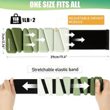 BECOJADDE Ankle Weights for Women Wrist Weights Set of 2 (1 lb Each) Adjustable Arm Leg Weight for Womens Men, Gradient Green