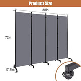 Room Divider Portable 88'' Partition Room Dividers and Folding Privacy Screens 4 Panel Wall Divider for Room Separation