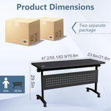 47.2in Folding Conference Table, Modular Meeting Table with Wheels 2Pack