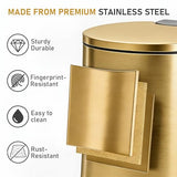 SIMPLYKLEEN Bathroom Trash Can with Lid - 2PC 1.3 Gallon