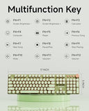 V20 Typewriter Keyboard Wireless, 104 Keys Typewriter Style Mechanical with White Backlit