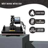 5 in 1 Heat Press Machine - 360° Swing Away T-Shirt Press