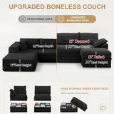 142" Upgraded Boneless Couch with Storage, Modular Sectional Couches for Living Room
