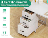 AODK 51 Inch Computer Desk with Drawers & USB Power Outlets - Reversible Home Office Desk with Storage Shelves