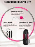 Phobby Weighted Exercise Hoop for Adults, 2.2lb Detachable Fitness Hoop, Adjustable Hoops with Jump Rope, Tape Measure and Carry Bag (Pink Grey)
