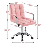 SDREYKUF Adjustable Faux Leather Swivel Office Chair with Wheels