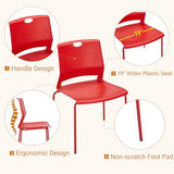Sidanli Stackable Office Chairs, Red Guest Chairs with Comfortable Streamline Seat
