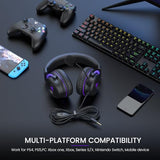 Headset with Microphone for PC, PS4,PS5, Xbox - Detachable Noise Canceling Mic, 3D Surround Sound