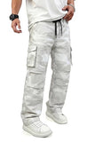 GINGTTO Baggy Camo Pants Men Cargo White Wide Leg Fashion Y2K Streetwear Drawstring Stretch 34