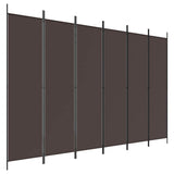 Zexlorith 6-Panel Room Divider, Brown Fabric Partition, 118.1x78.7 in
