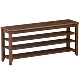 Taitiy Shoe Rack Bench with Rubberwood Flat Top and 3 Adjustable Shelves – Wooden Shoe Rack for Entryway, Hallway, Mudroom, Front Door, or Small Spaces